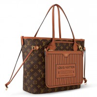 Louis Vuitton Neverfull Inside Out MM Bag in Leather and Monogram M12061 Louis Vuitton Neverfull Inside Out MM Bag in Leather and Monogram M12061