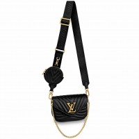 Louis Vuitton New Wave Multi-Pochette Bag In Black Leather M56461 Louis Vuitton New Wave Multi-Pochette Bag In Black Leather M56461