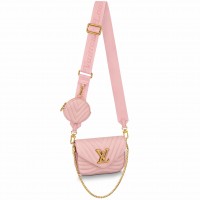 Louis Vuitton New Wave Multi-Pochette Bag In Pink Leather M56468 Louis Vuitton New Wave Multi-Pochette Bag In Pink Leather M56468