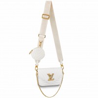 Louis Vuitton New Wave Multi-Pochette Bag In White Leather M56466 Louis Vuitton New Wave Multi-Pochette Bag In White Leather M56466