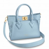 Louis Vuitton On My Side PM Bag in Blue Calfskin and Mahina Leather M59432 Louis Vuitton On My Side PM Bag in Blue Calfskin and Mahina Leather M59432