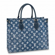 Louis Vuitton Onthego MM Bag In Monogram Denim M59608 Louis Vuitton Onthego MM Bag In Monogram Denim M59608