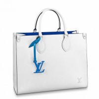 Louis Vuitton Onthego MM Bag In White Epi Leather M56081 Louis Vuitton Onthego MM Bag In White Epi Leather M56081