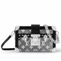 Louis Vuitton Petite Malle Bag In Grey Monogram Denim M21462 Louis Vuitton Petite Malle Bag In Grey Monogram Denim M21462