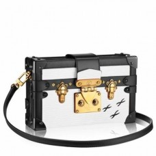Louis Vuitton Petite Malle Bag In White Epi Leather M50015 Louis Vuitton Petite Malle Bag In White Epi Leather M50015