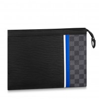 Louis Vuitton Pochette Voyage MM In Epi Damier Graphite Canvas M56827 Louis Vuitton Pochette Voyage MM In Epi Damier Graphite Canvas M56827
