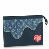 Louis Vuitton Pochette Voyage MM In Monogram Denim M45961