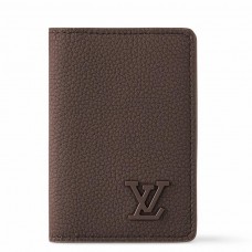 Louis Vuitton Pocket Organizer in Mocha LV Aerogram Leather M11490 Louis Vuitton Pocket Organizer in Mocha LV Aerogram Leather M11490