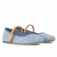 Louis Vuitton Romy Flat Ballerinas in Monogram Denim Louis Vuitton Romy Flat Ballerinas in Monogram Denim
