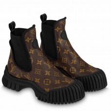Louis Vuitton Ruby Flat Ankle Boots In Monogram Canvas Louis Vuitton Ruby Flat Ankle Boots In Monogram Canvas
