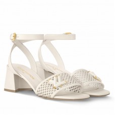 Louis Vuitton Shake Sandals 55mm in White Perforated Leather Louis Vuitton Shake Sandals 55mm in White Perforated Leather