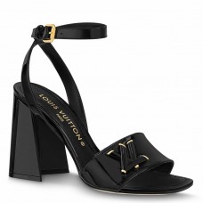 Louis Vuitton Shake Sandals 95mm In Black Patent Calfskin Louis Vuitton Shake Sandals 95mm In Black Patent Calfskin