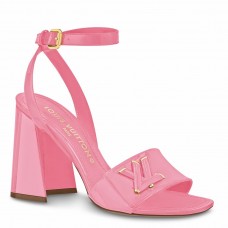 Louis Vuitton Shake Sandals 95mm In Pink Patent Calfskin Louis Vuitton Shake Sandals 95mm In Pink Patent Calfskin