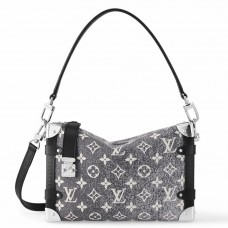Louis Vuitton Side Trunk Bag In Grey Monogram Denim M21460 Louis Vuitton Side Trunk Bag In Grey Monogram Denim M21460