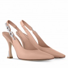 Louis Vuitton Sparkle Slingback Pumps 95mm in Nude Leather Louis Vuitton Sparkle Slingback Pumps 95mm in Nude Leather