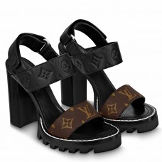 Louis Vuitton Star Trail Sandals in Calfskin and Monogram Canvas Louis Vuitton Star Trail Sandals in Calfskin and Monogram Canvas