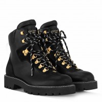 Louis Vuitton Territory Flat Ranger Boots in Black Leather and Suede Louis Vuitton Territory Flat Ranger Boots in Black Leather and Suede