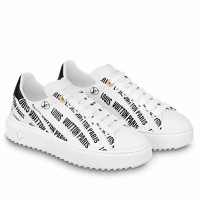 Louis Vuitton Time Out Sneakers In Black Printed Leather Louis Vuitton Time Out Sneakers In Black Printed Leather