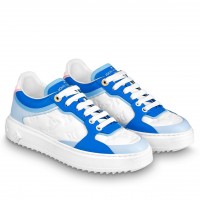 Louis Vuitton Time Out Sneakers In Blue Monogram Lambskin Louis Vuitton Time Out Sneakers In Blue Monogram Lambskin