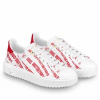 Louis Vuitton Time Out Sneakers In Red Printed Leather Louis Vuitton Time Out Sneakers In Red Printed Leather
