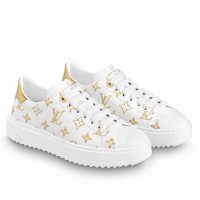 Louis Vuitton Time Out Sneakers with Gold Monogram Flowers Louis Vuitton Time Out Sneakers with Gold Monogram Flowers