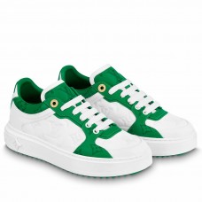 Louis Vuitton Time Out Sneakers with Green Monogram Trim