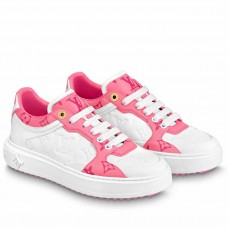 Louis Vuitton Time Out Sneakers with Pink Monogram Trim Louis Vuitton Time Out Sneakers with Pink Monogram Trim