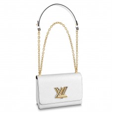 Louis Vuitton Twist MM Bag In White Epi Leather M55513 Louis Vuitton Twist MM Bag In White Epi Leather M55513