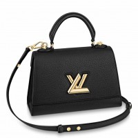 Louis Vuitton Twist One Handle PM Bag In Black Leather M57093