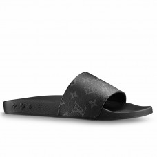 Louis Vuitton Waterfront Mules In Monogram Eclipse Canvas Louis Vuitton Waterfront Mules In Monogram Eclipse Canvas