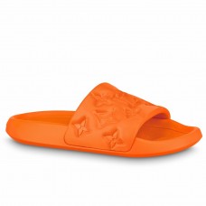 Louis Vuitton Waterfront Mules In Orange Monogram Rubber Louis Vuitton Waterfront Mules In Orange Monogram Rubber