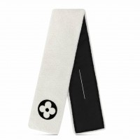 Louis Vuitton White/Black Shearling Tuffetage Scarf M77054 Louis Vuitton White/Black Shearling Tuffetage Scarf M77054