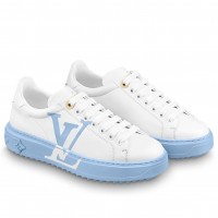 Louis Vuitton White Time Out Sneakers with Blue Outsole Louis Vuitton White Time Out Sneakers with Blue Outsole
