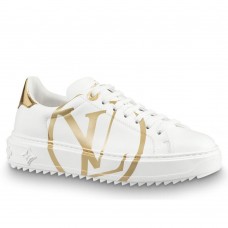 Louis Vuitton White Time Out Sneakers with Gold LV Circle Louis Vuitton White Time Out Sneakers with Gold LV Circle