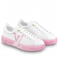 Louis Vuitton White Time Out Sneakers with Pink Outsole Louis Vuitton White Time Out Sneakers with Pink Outsole