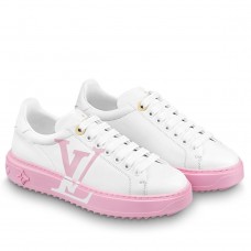 Louis Vuitton White Time Out Sneakers with Pink Outsole Louis Vuitton White Time Out Sneakers with Pink Outsole