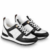 Louis Vuitton Women's Run Away Sneakers In Black/White Leather Louis Vuitton Women's Run Away Sneakers In Black/White Leather