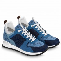 Louis Vuitton Women's Run Away Sneakers In Blue Monogram Denim Louis Vuitton Women's Run Away Sneakers In Blue Monogram Denim