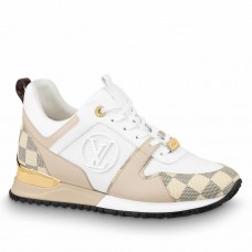 Louis Vuitton Women's Run Away Sneakers In Damier Azur Canvas Louis Vuitton Women's Run Away Sneakers In Damier Azur Canvas