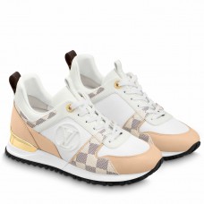 Louis Vuitton Women's Run Away Sneakers in Damier Azur with Leather Louis Vuitton Women's Run Away Sneakers in Damier Azur with Leather