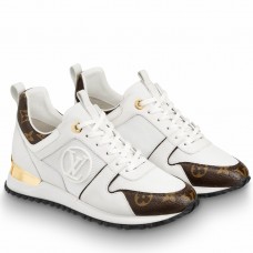 Louis Vuitton Women's Run Away Sneakers In White Leather Louis Vuitton Women's Run Away Sneakers In White Leather