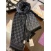 Gucci GG Jacquard Pattern Knitted Scarf Black/Grey