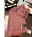 Gucci Graphite With Pink GG Wool Scarf