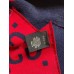 Gucci Blue/Red GG Jacquard Wool Silk Scarf