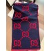 Gucci Blue/Red GG Jacquard Wool Silk Scarf