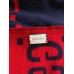 Gucci Blue/Red GG Jacquard Wool Silk Scarf