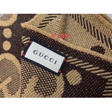 Gucci Beige/Brown GG Wool Lame Jacquard Scarf