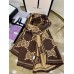 Gucci Beige/Brown GG Wool Lame Jacquard Scarf