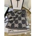 Gucci Black/Ivory GG Wool Lame Jacquard Scarf