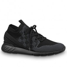 Louis Vuitton Black Fastlane Sneakers Damier Knit